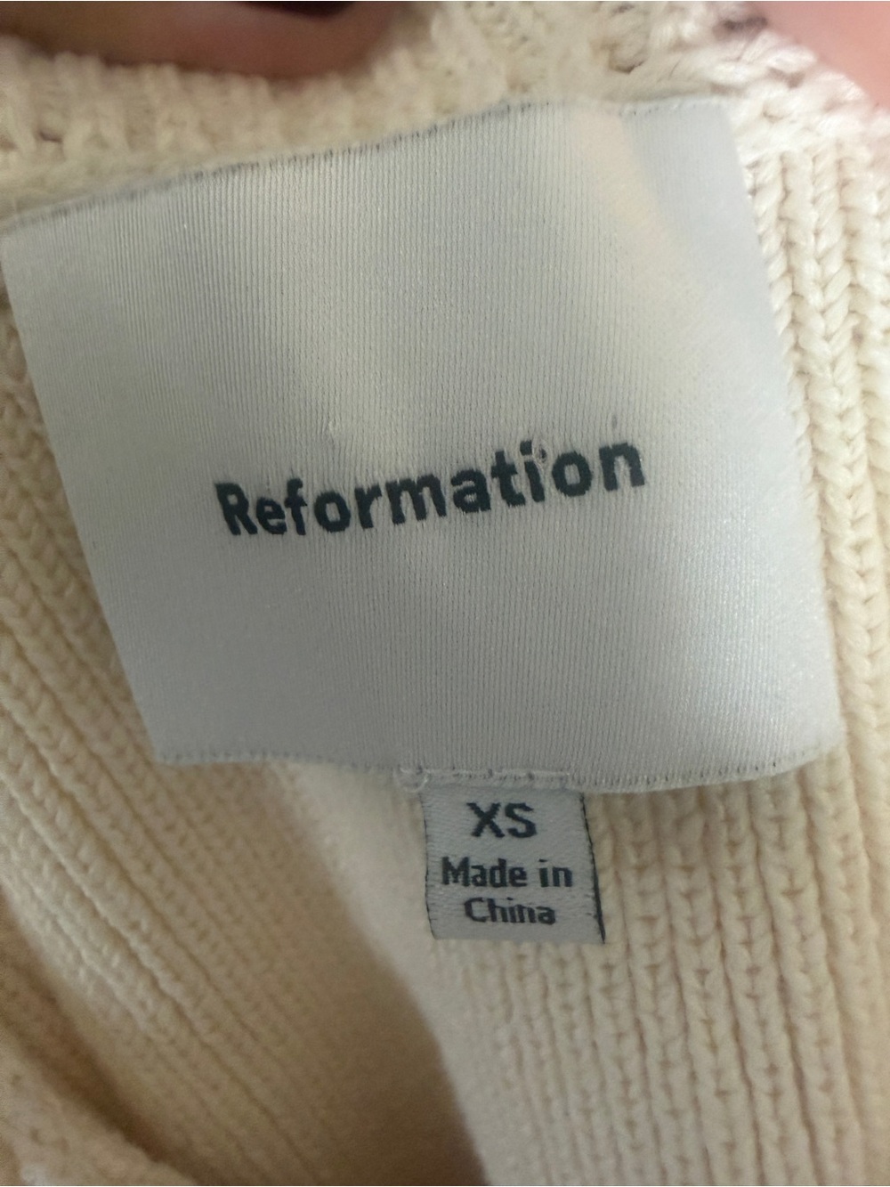 Reformation XS Catalina Cream Cotton Knit Mini Dress - Picture 16 of 16